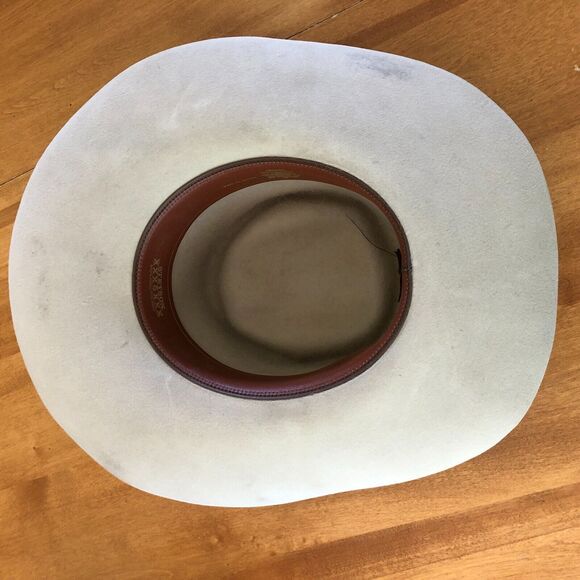 Stetson Cowboy Hat Womens Gray Felt Size 7 1/4 Rhinestone Band USA Western - Picture 5 of 9